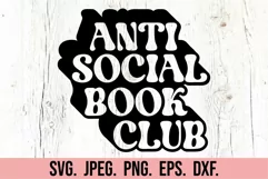 Antisocial Book Club SVG - Sarcastic SVG - Booktrovert PNG Product Image 5