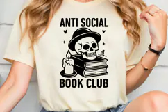 Anti Social Book Club SVG, Book Lover SVG, Reading SVG Product Image 2