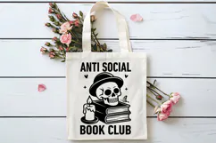 Anti Social Book Club SVG, Book Lover SVG, Reading SVG Product Image 4