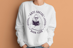 Anti Social Book Club SVG, Introvert Skeleton Cozy PNG Product Image 2