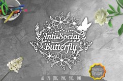 Anti Social Butterfly Papercut SVG Product Image 1