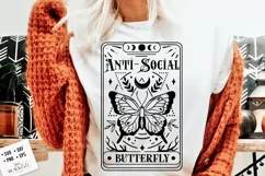 Anti social butterfly tarot card svg, tarot card svg Product Image 4