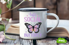 Anti Social Butterfly PNG, Butterfly PNG, Butterfly Clipart Product Image 2