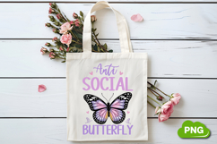 Anti Social Butterfly PNG, Butterfly PNG, Butterfly Clipart Product Image 4