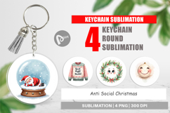 Keychain Watercolor Anti Social Christmas Product Image 1