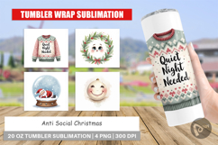 Tumbler Watercolor Anti Social Christmas Product Image 1