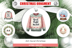 Ornament Watercolor Anti Social Christmas Product Image 1