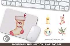 Mouse Pad Watercolor Anti Social Christmas Product Image 1