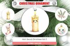 Ornament Watercolor Anti Social Christmas Product Image 1