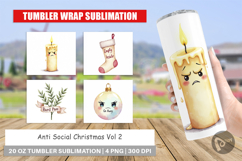 Tumbler Watercolor Anti Social Christmas Product Image 1