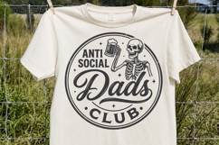 Anti Social Dads Club SVG, Funny Beer Skeleton Dad PNG Product Image 1