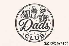 Anti Social Dads Club SVG, Funny Beer Skeleton Dad PNG Product Image 6