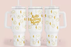 anti social mom club 40oz quencher tumbler sublimation full wrap high resolution transparant background
