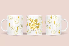 anti social mom club coffee mug sublimation wrap glass mug wrap svg presized for 11oz and 15oz glass ready to cut and sublimation files