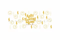 anti social mom club libbey beer can glass full wrap svg presized template for 16oz and 20oz glass for Cricut Silhouette and sublimation