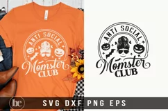 Anti Social Momster Club SVG | Messy Bun SVG | Halloween SVG Product Image 3
