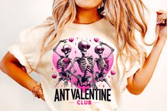 Anti Valentine Club PNG, Valentine&#039;s Day Funny Skeleton PNG Product Image 2