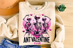Anti Valentine Club PNG, Valentine&#039;s Day Funny Skeleton PNG Product Image 3