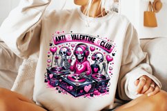 Anti Valentine Club PNG, Valentine&#039;s Day Funny Skeleton PNG Product Image 3