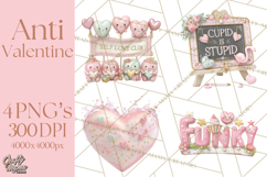 Anti Valentine Self Love Clipart PNG Sarcastic Galentine Product Image 1