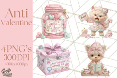 Anti Valentine Self Love Clipart PNG Sarcastic Galentine Product Image 1