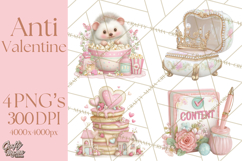 Anti Valentine Self Love Clipart PNG Sarcastic Galentine Product Image 1