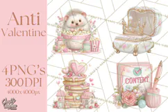 Anti Valentine Self Love Clipart PNG Sarcastic Galentine Product Image 1