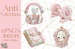 Anti Valentine Self Love Clipart PNG Sarcastic Galentine Product Image 1