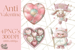 Anti Valentine Self Love Clipart PNG Sarcastic Galentine Product Image 1