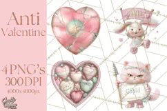 Anti Valentine Self Love Clipart PNG Sarcastic Galentine Product Image 1