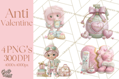 Anti Valentine Self Love Clipart PNG Sarcastic Galentine Product Image 1