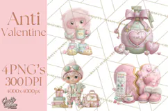 Anti Valentine Self Love Clipart PNG Sarcastic Galentine Product Image 1