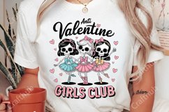 Anti Valentine Girls Club Skeleton Png, Valentine&#039;s Day Png Product Image 1