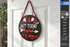 Anti Valentine Day Laser Cut | Sarcastic Round Door Sign SVG Product Image 1