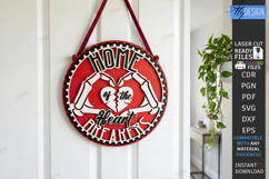 Anti Valentine Day Laser Cut | Sarcastic Round Door Sign SVG Product Image 1