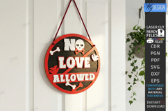 Anti Valentine Day Laser Cut | Sarcastic Round Door Sign SVG Product Image 1