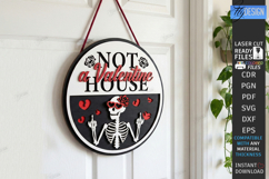 Anti Valentine Day Laser Cut | Sarcastic Round Door Sign SVG Product Image 1