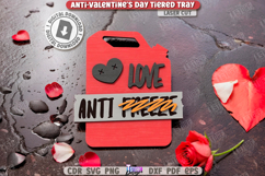 Anti-Valentine's Day Tiered Tray Laser Cut |Mini Signs| CNC Product Image 1