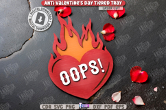 Anti-Valentine's Day Tiered Tray Laser Cut |Mini Signs| CNC Product Image 1