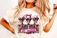 Anti Valentine PNG, Valentine's Day Funny Skeleton PNG Product Image 1