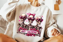 Anti Valentine PNG, Valentine's Day Funny Skeleton PNG Product Image 2