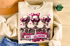 Anti Valentine PNG, Valentine's Day Funny Skeleton PNG Product Image 3