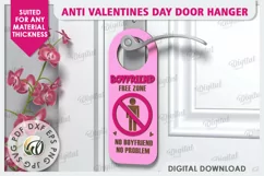 Anti Valentines Day Door Hanger Laser Cut. Love Sign SVG Product Image 1