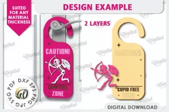 Anti Valentines Day Door Hanger Laser Cut. Love Sign SVG Product Image 2