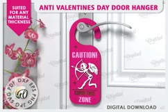 Anti Valentines Day Door Hanger Laser Cut. Love Sign SVG Product Image 1