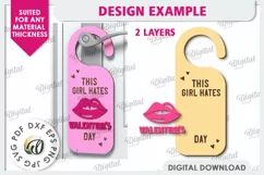 Anti Valentines Day Door Hanger Laser Cut. Love Sign SVG Product Image 2