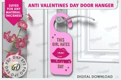 Anti Valentines Day Door Hanger Laser Cut. Love Sign SVG Product Image 1