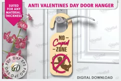 Anti Valentines Day Door Hanger Laser Cut. Love Sign SVG Product Image 1