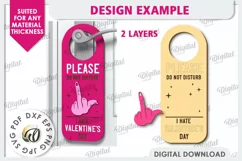 Anti Valentines Day Door Hanger Laser Cut. Love Sign SVG Product Image 2