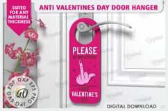 Anti Valentines Day Door Hanger Laser Cut. Love Sign SVG Product Image 1